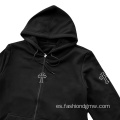 Sudaderas con cremallera completa de gran tamaño parcheado